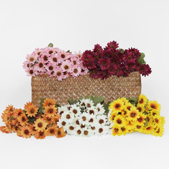 Artificial Mums Realistic Fake Fall Flowers UV Resistant Faux Chrysanthemums for Indoor Flower Arrangement Balcony Outdoor Porch Decor