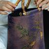 Retro Cheongsam Crossbody Tote with Bamboo Handle - Large Capacity, Chinese National Style