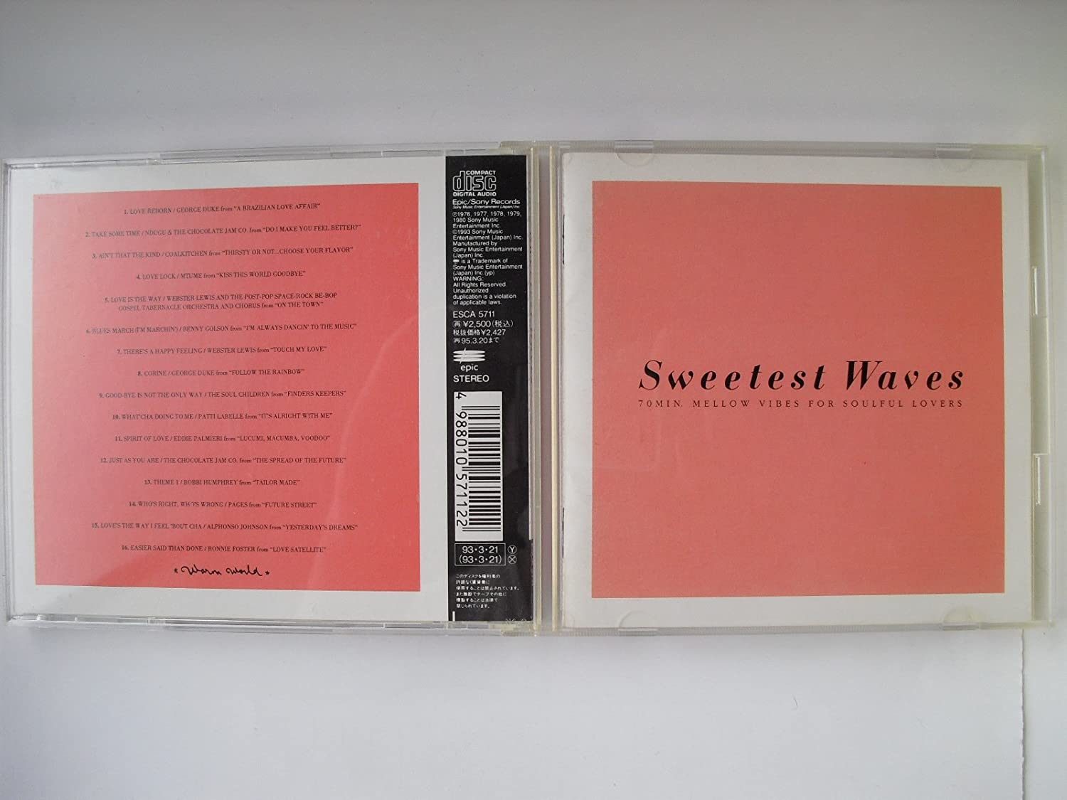 

CD VARIOUS - Sweetest Waves ESCA5711 Japan ObiSoul/Funk Used