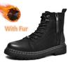 Fashion Vintage Men Boots Genuine Leather Side Zipper Ankle Boots Men's Shoes Casual Leather Shoes Man Outdoor Comfortable Luxury Boots