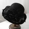 Celebrity temperament lace flower sun hat children summer outing outdoor sun protection bucket hat French elegant top hat