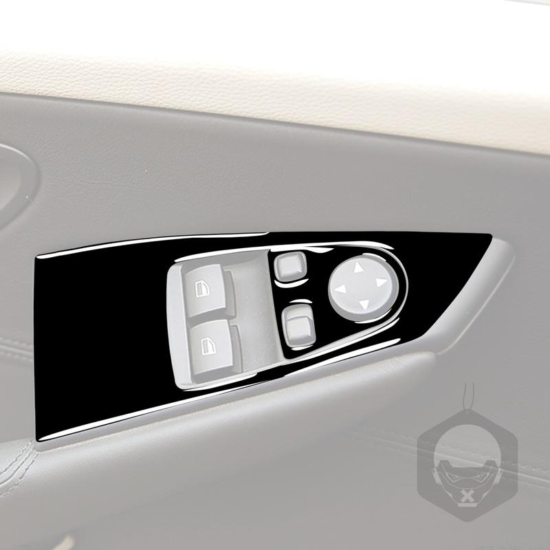 For BMW 6 Series E63 E64 2004-2010 Piano Black Window Lift Control Panel Trim Cover Interior Decoration Car Accessories Sticker