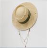Nuovi Cappelli di Paglia da Donna alla Moda con Ape Metallica Lettera Eleganti per le Vacanze Cappello Boater Estivo a Tesa Piatta Cappello da Sole da Spiaggia