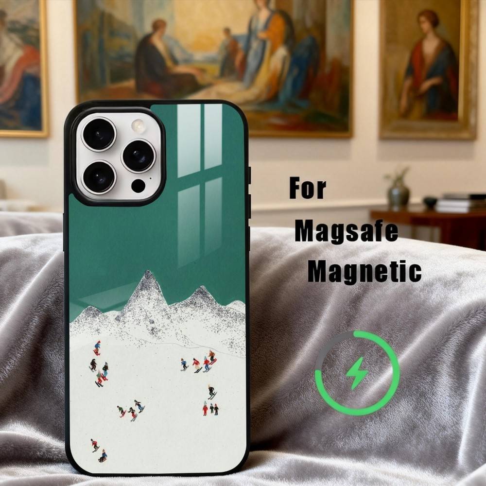 S-Snow Mountain S-Skiing Ski  Phone Case For iPhone 17,16,15,14,13,12,Plus,Pro,Max for Magsafe Magnetic Wireless Charging