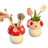 Pink and Red Mushroom Pen Container Mushroom Decoration Makeup Brush Holder  School Use