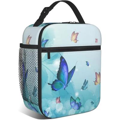 Vlinder Lunchbox Kinderen Meisjes Geïsoleerde Koeltas Thermisch Schattige Lunchtas Tote voor School