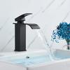 Bathroom Waterfall Basin Faucet Brass Bath Sink Faucet Hot&Cold Water Mixer Vanity Tap Deck Mounted Washbasin Taps