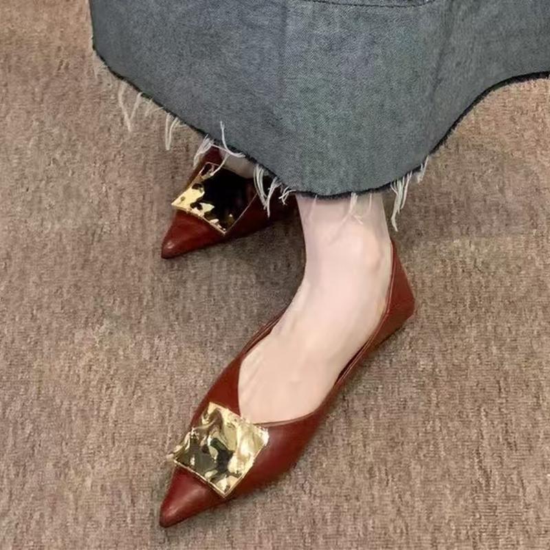 Fashion Flats Pointed Toe Women Shoes Shallow Sexy Fashion Sandals Elegant Dress Loafers Shoes Summer 2025 New Luxury Chaussure Femme