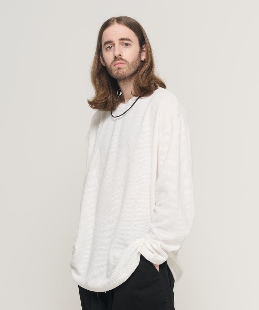 CARGOBROS Round Overfit Long Sleeve Knit (White)