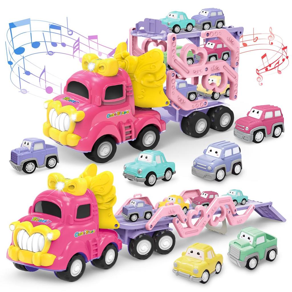 KaeKid Car Toy Mini Car Toy Girl 2 3 4 5 Years Old Girl Gift Children's Car Toy Light and Sound Storage Educational Toy 1 Year Old Boy Ranking