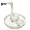 Talos 3D Printed Creative Finger-Shaped Jewelry Tray, Minimalist Ring & Necklace Holder with Partitioned Storage, Matte Black/White Desk Organizer for