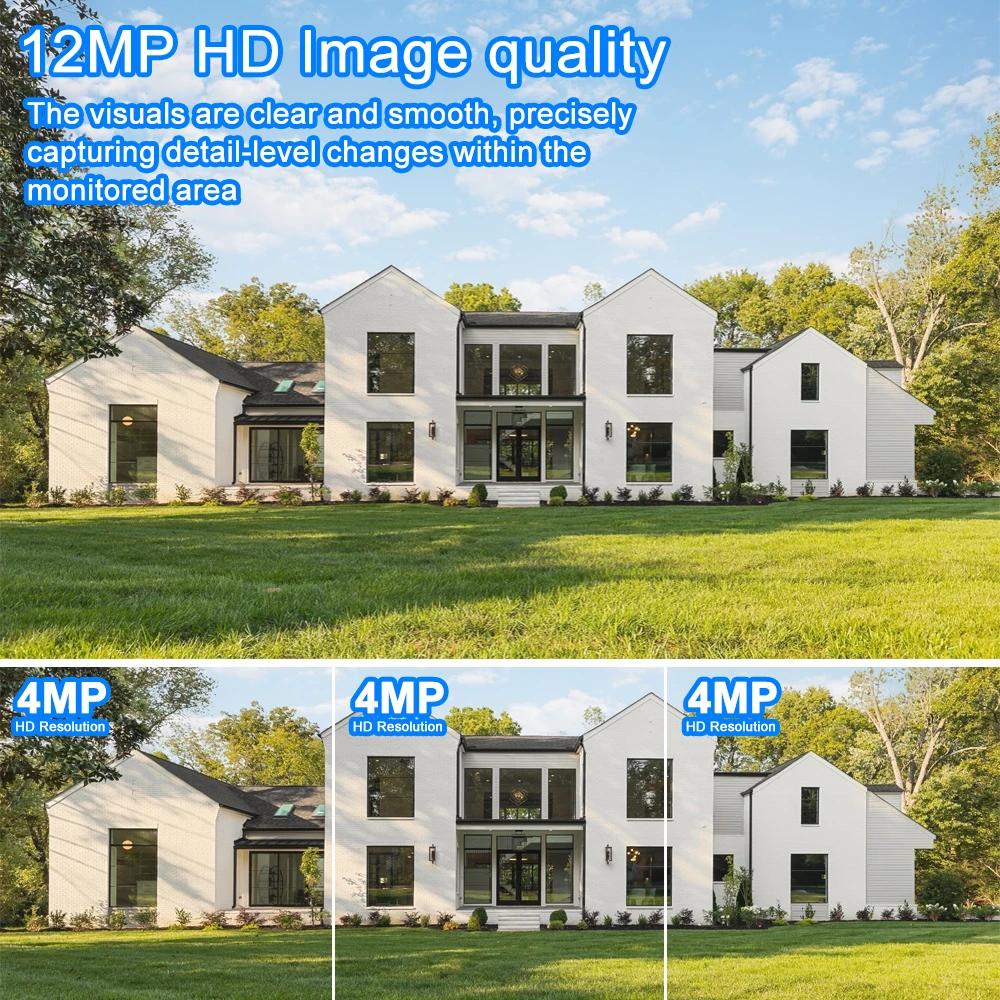 LS VISION 12MP 6K Three Screens 4G IP Camera Wireless Outdoor WiFi Dual Lens HD PTZ Control PIR Human Detection Night Vision Security CCTV