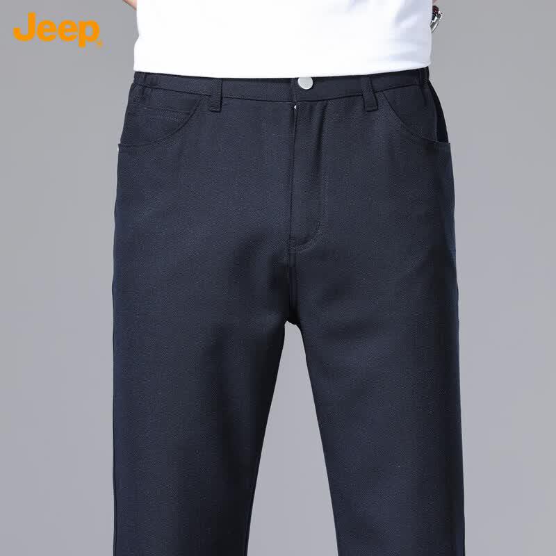 Jeep Men's Linen Blend Straight-Leg Casual Pants
