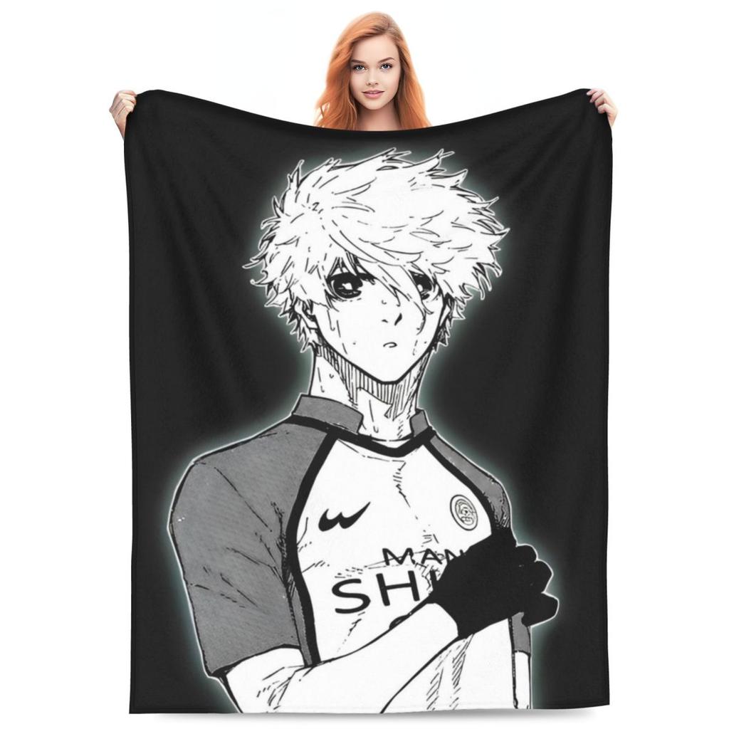 Oliver Aiku Blankets Manga Anime Blue Lock Flannel Awesome Warm Throw Blankets for Bedding Lounge Decoration