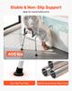 VEVOR Sliding Shower Chair, 180 kg Tub Transfer Bench for Bathtub with Swivel Seat, Shower Bench with Pivoting Arms and Backrest