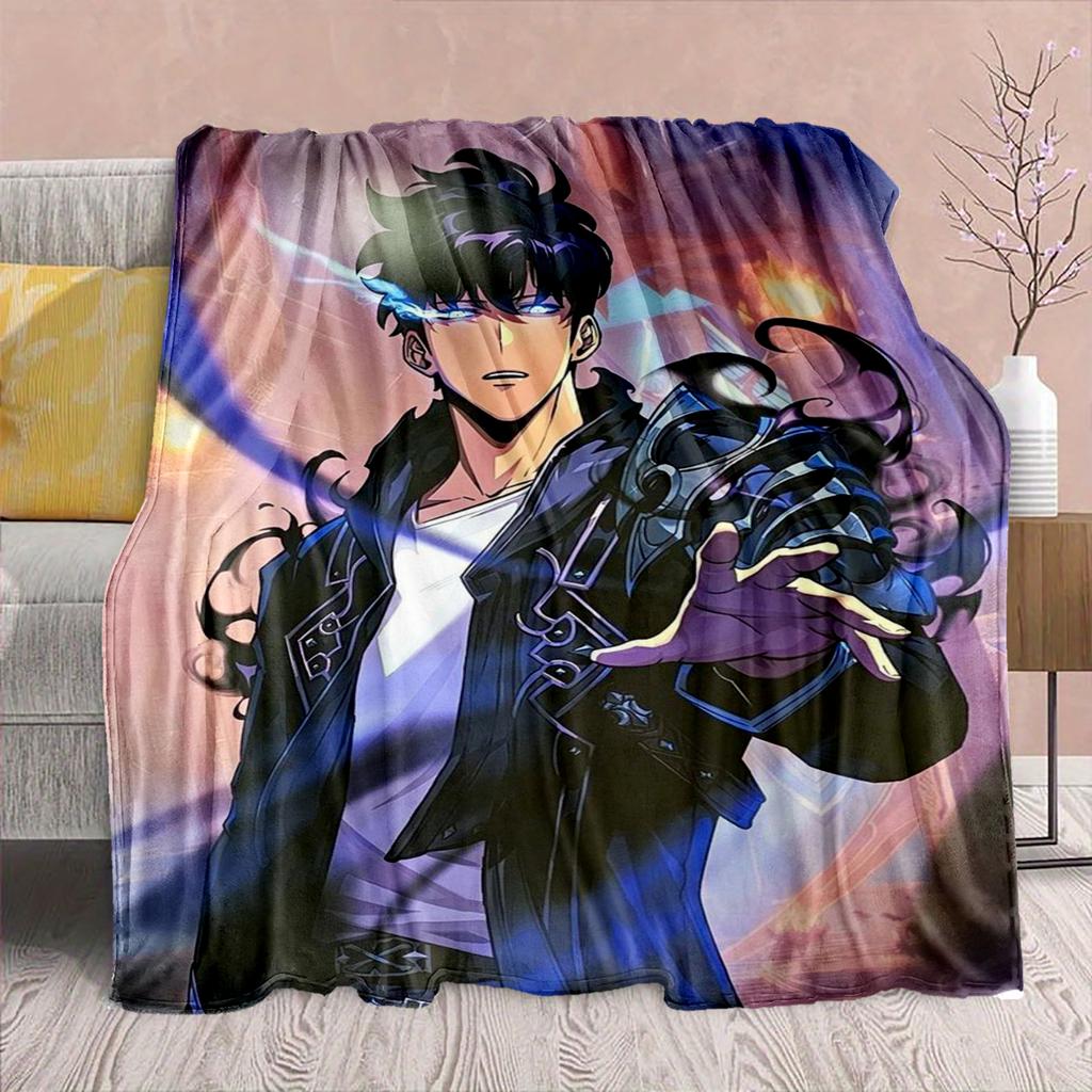 1 ks Flanelová deka s kresleným potiskem, Vysoce kvalitní, Pohodlná pro všechna roční období, Domácí dekorace, Teplo a pohodlí, Perfektní jako vánoční dárek k narozeninám