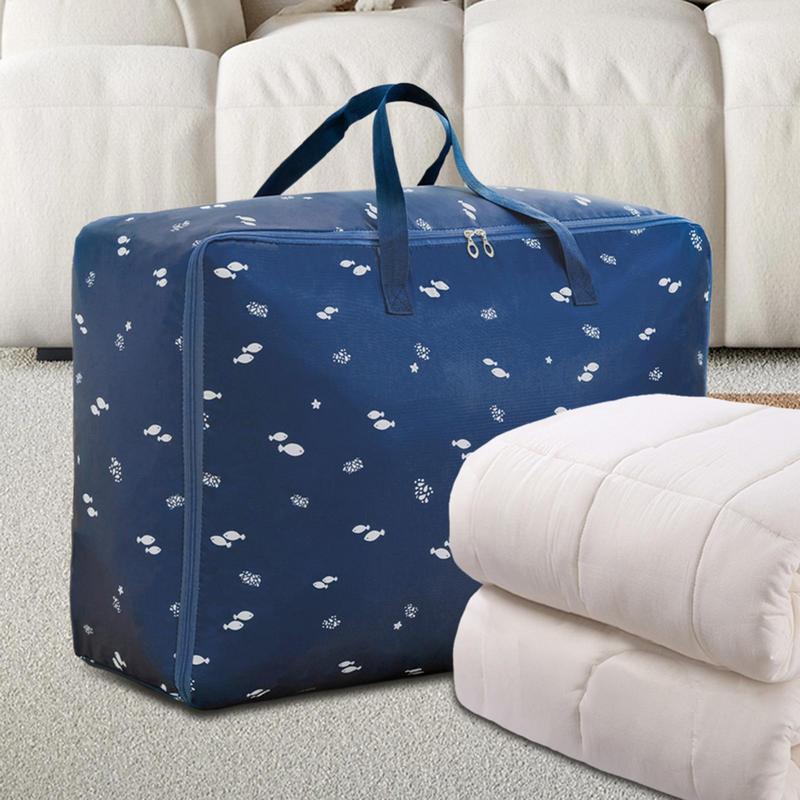 Quilt Storage Bags With Zipper Blankets Organizer Waterproof Foldable Zippered Handbags For Space-Saving Storage Dorm Clothes