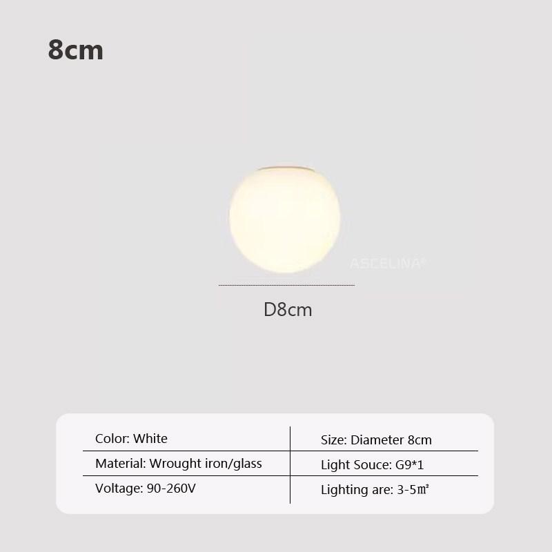 

Современный светодиодный потолочный светильник Стеклянный Белый Шар настенный светильник Минималистичный ванная комната Балкон Спальня Прихожая Светильник Внутреннее освещение Without bulb