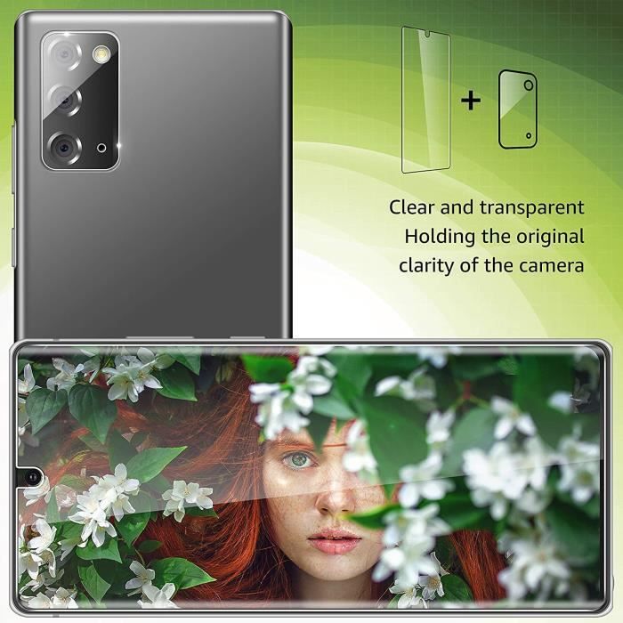 [2+3 delar] Härdat glas och kameraskydd för Samsung Galaxy Note 20 6,7 tum med installationsverktyg Note 20 Glas