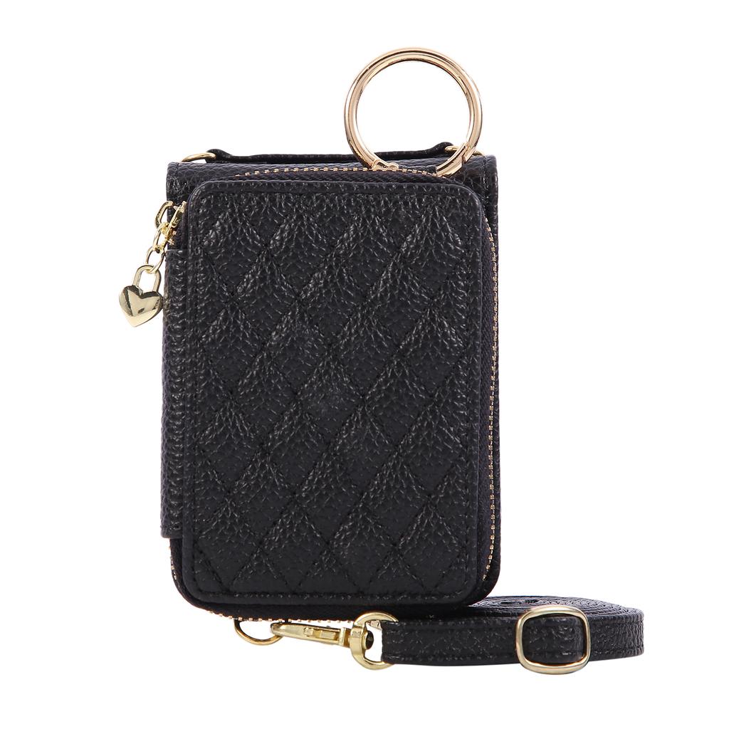 Zipper Cards Solt Wallet Leather Ring Holder Case For Samsung Galaxy Z Flip 7 FE 6 5 4 3 5G Lanyard Bag Purse Crossbody Cover