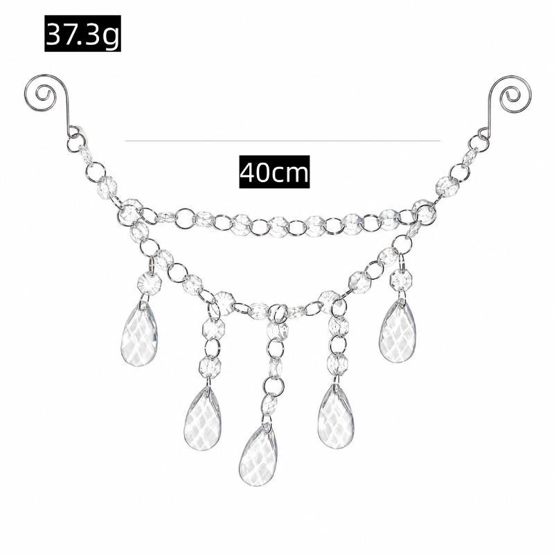 Beaded Drop Ornament Festive Crystal Hanging Decoration Christmas Pendant Delicate Teardrop Crystal Ornament For Home Decor