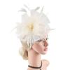 Vintage Flower Mesh Fascinators Hat with Hair Clip Feathers Derby Hat 1920s Clip Headwear Women