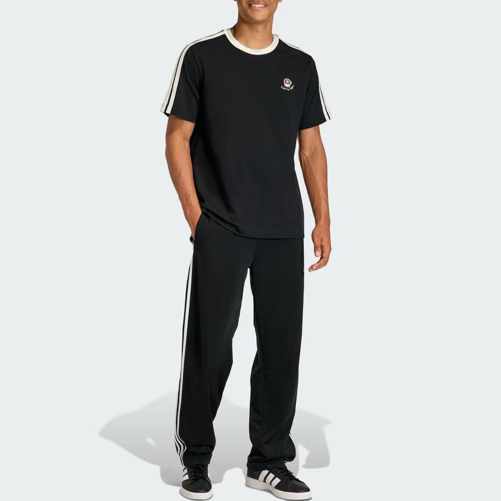 adidas Lux Coffee Cotton Round Neck Loose Breathable Short Sleeve T-Shirt Men Tops KG5413