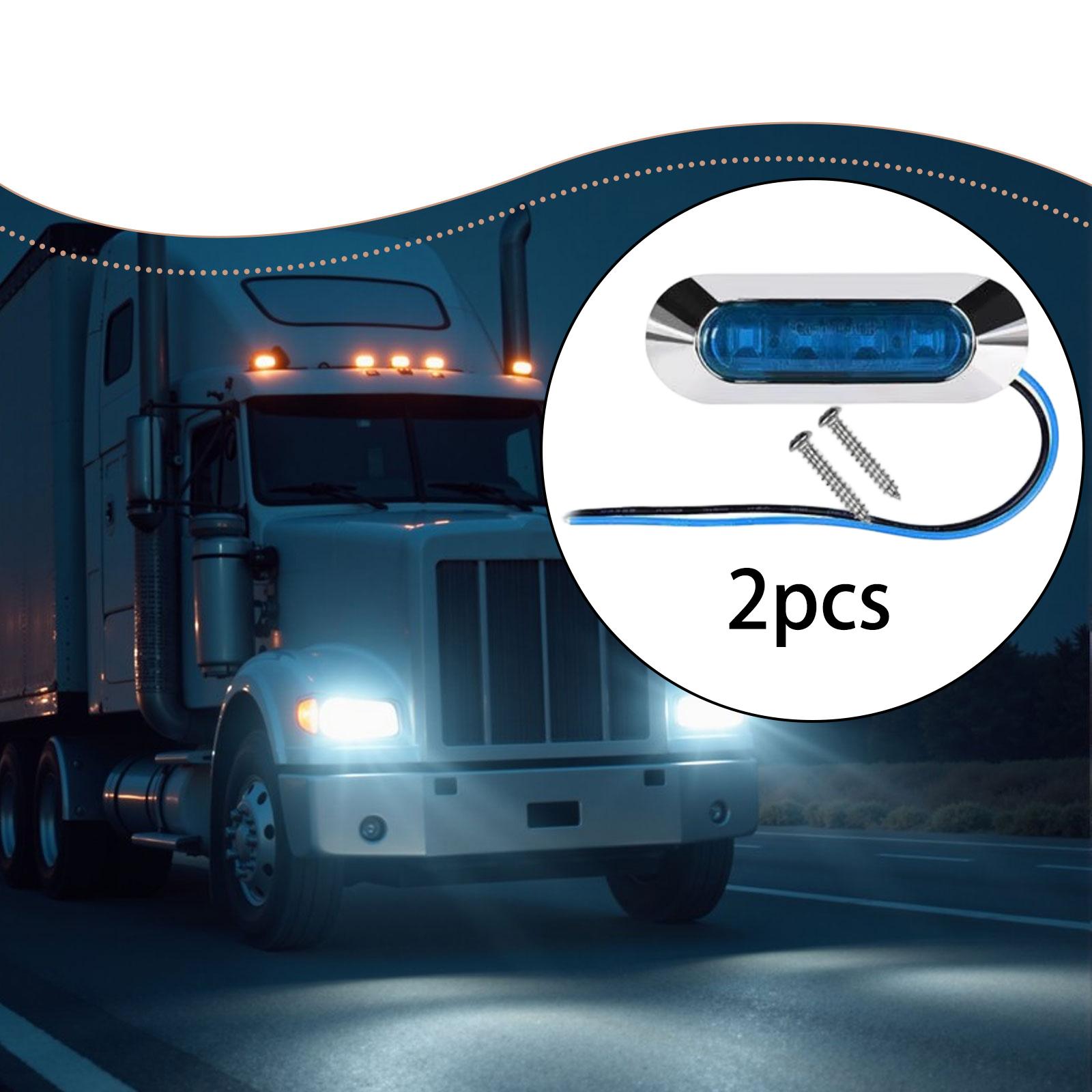 

2x Truck Side Marker Lights High Performance Easy Installation Portable 4LED синій