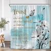 Motivational Quotes Farmhouse Shower Curtain Daisy Lavender Succulent Plant Spring Bath Curtain Vinatge Floral Bathtub Curtain