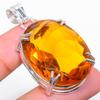 Citrine Gemstone Handmade 925 Sterling Silver Jewelry Pendant 1.85"