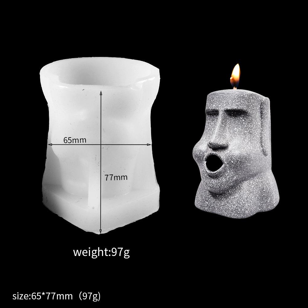 New Stone Man Candle Mold DIY Plaster Ornament Cake Mold Rock Figure Resin Silicone Mold Candle Making Kit Silicon Molds