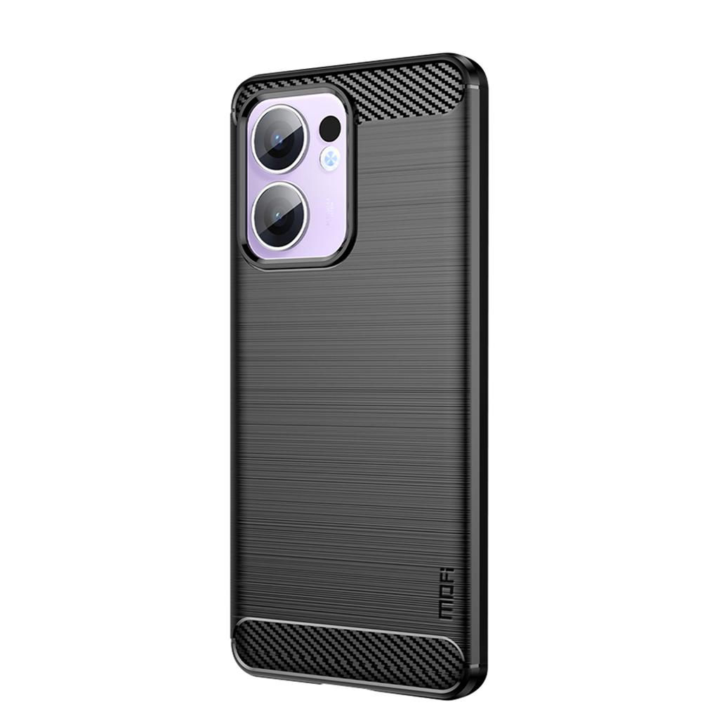 Für Oppo Reno13 F 4G/Oppo Reno13 F 5G Rückseite MOFI Gebürstete Textur Kohlefaser Weiche TPU Hülle