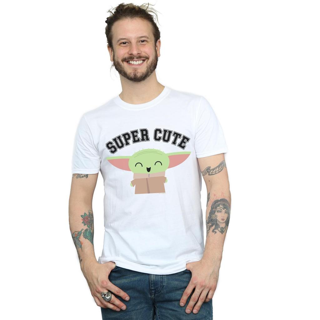 Star Wars Mens The Mandalorian Super Cute T-Shirt