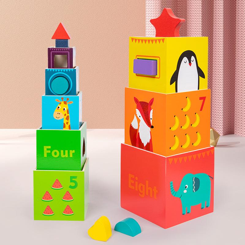 Cross-border Early Childhood Puzzle Set: Cartoon Numbers & Logic Stacking Toy