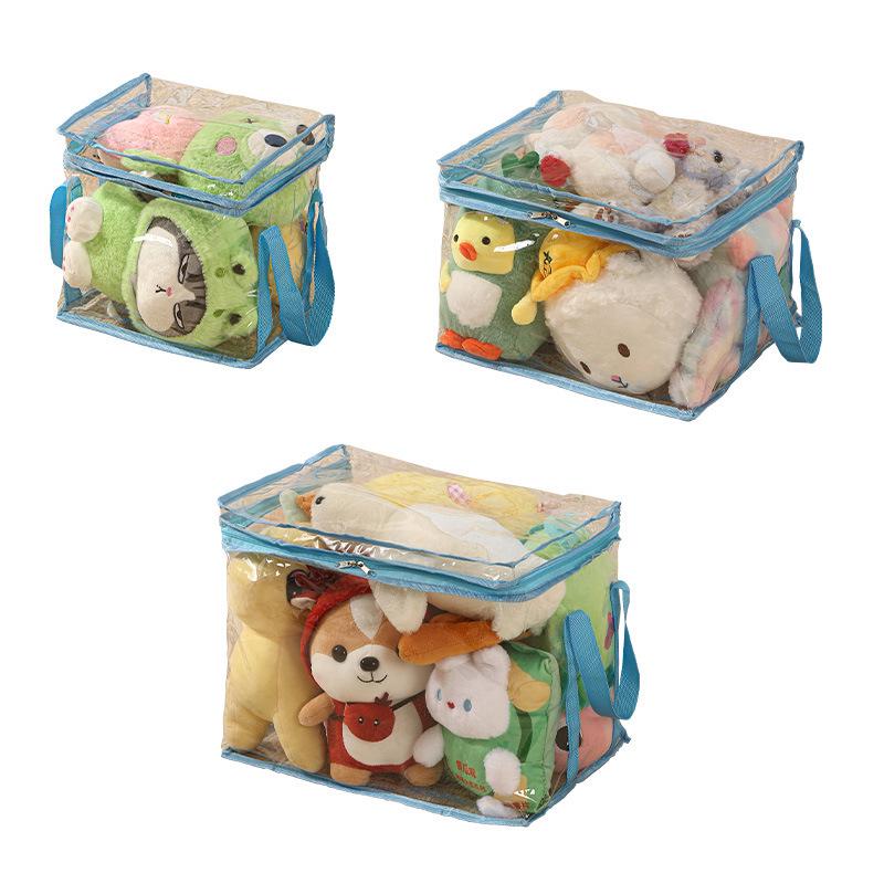 Transparent Plush Toy Storage Box for Dolls & Books, Large Capacity, Waterproof