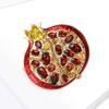 Beaut&Berry Luksus Rhinsten Granatæble Brocher til Kvinder Emalje Frugt Plante Pins Afslappede Fest Tilbehør Nye Gaver Venner