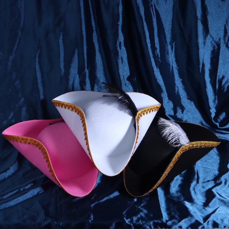 Retro Creative Feathers Pirate Hat Cosplay Pirate Cap Captain Hats Halloween Carnival Party Costume Props Holiday Gifts