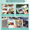 12/24 Colors Portable Travel Watercolor Palette With Waterbox Mini Paint Box Sketchbook Water Brush Student Outing Art Supplies