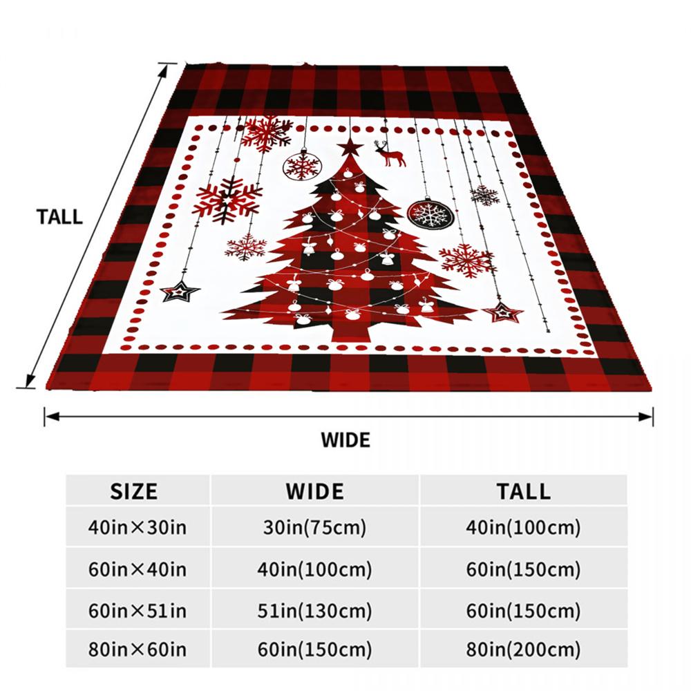 Frohe Weihnachten Decke Weiches Plaid Hirsch Baum Schneeflockenmuster Flanell Überwurfdecke Alle Jahreszeiten für Sofa Bett Zimmerdekor