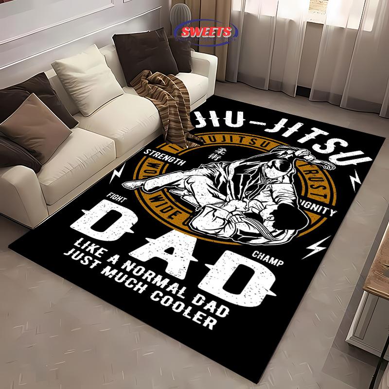 Jiu-Jitsu Warrior Japanese Bjj Gi & Black Belt Mma Rug,Carpet for Living Room Bedroom Sofa Doormat Decor Non-slip Floor Mat Gift
