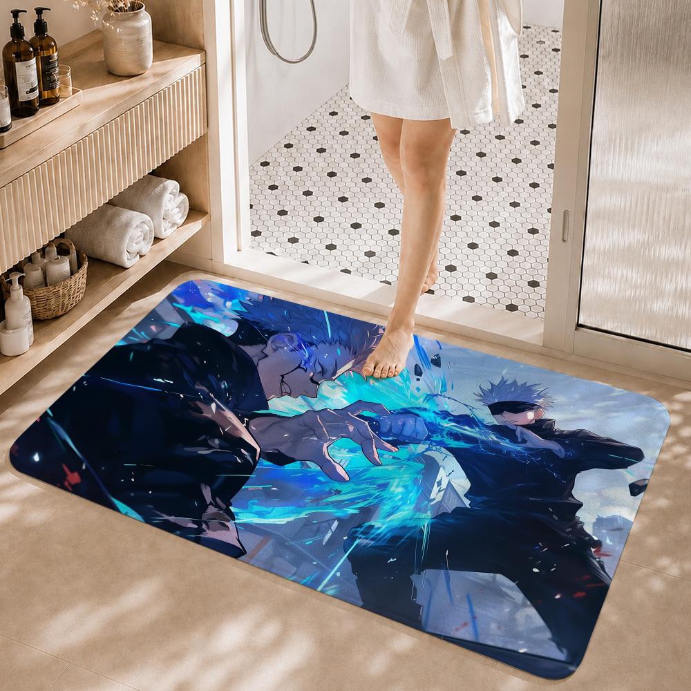 Dark Fantasy Anime J-Jujutsu KaisenS Floor Mat Non-Slip Absorbent Floor Mat Decorative Rug for Home Bathroom Bedroom Entryway