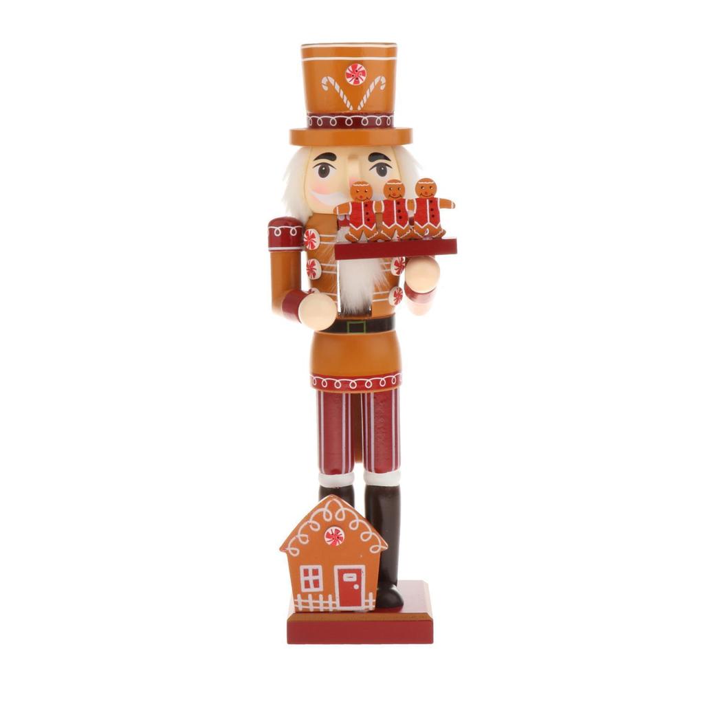 Wooden Nutcracker Soldier Figurines Ornaments 36CM Nutcracker Puppet Dolls Desktop Crafts Kids Gifts Christmas Decorations