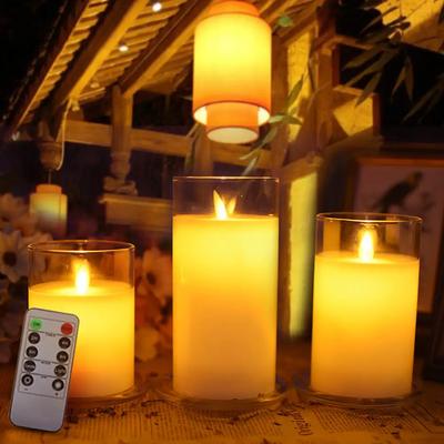 LED-Leuchten für Zuhause, elektronische Kerze, LED-Kerze, Dekoration, LED-Glaskerze, komplettes Set, Fernbedienung, Timer für Weihnachten, Hochzeit