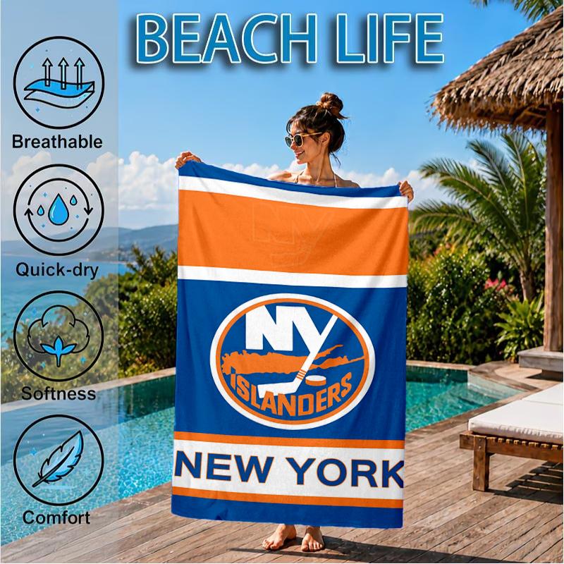 Ny Islanders Pride Strandtuch, Superweiche Mikrofaser, Perfektes Geschenk für Sie/Ihn, Geburtstag, für Pool, Strand, Reisen, Dekoration Strandparty