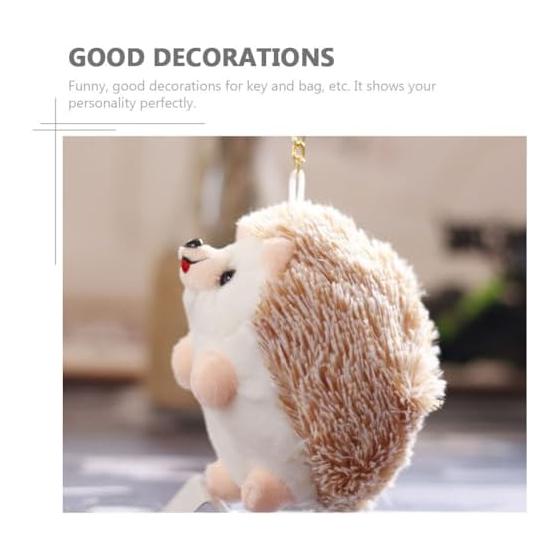 Lurrose Hedgehog Keychains Set of 4 Mini Plush Bag Charms with Stylish Drawstring Accessory Gift