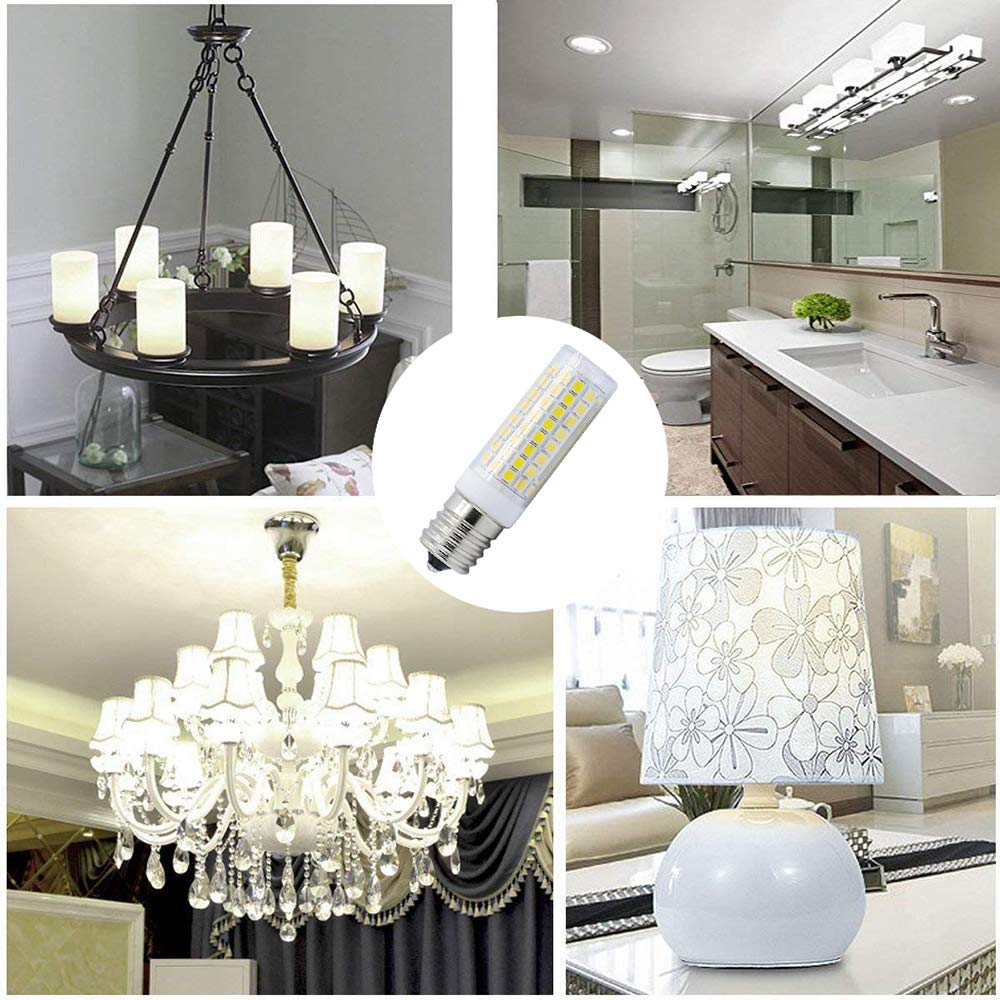 E17 Base, 8W 800LM, Equivalent To an 80W Halogen Lamp, 17mm Base Diameter, E17 LED Bulb, AC110V, 6000K Daylight White, Wide Beam Angle, Dimmable,
