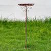 Outdoor Bird Bath Garden Birdfeeder Standing Metal Bird Feeder Bowl Height Adjustable Winterproof Decorations For Yard Patio
