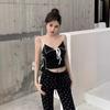 Summer women's new YK European and American style Spice Girls sexy pure desire lace-up contrasting color V-neck short suspender vest top