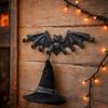 Yousheng Bat Wall Hooks, Black Cast Iron Gothic Coat Rack with 2 Prongs, Rustic Metal Hanging Organizer for Keys Hats Scarves, Industrial Home Decor