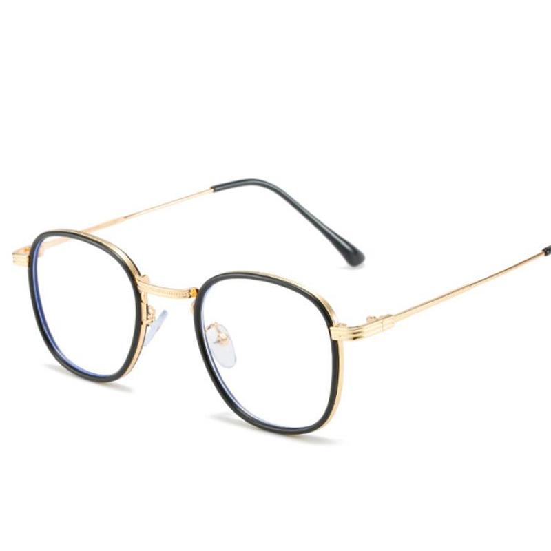 0 -0.5 -1.0 To -6.0 Women Men Blue Light Blocking Oval Myopia Eyeglasses Finished Vintage Metal Minus Glasses With Prescription